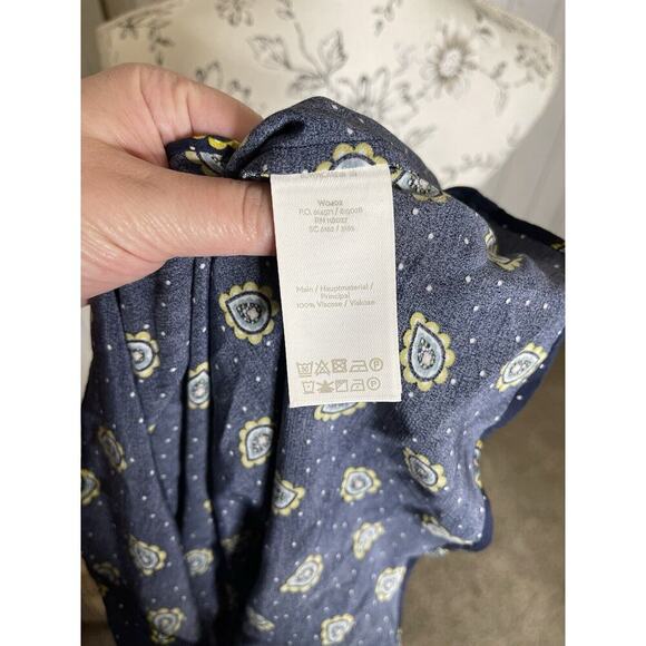 Boden Women’s Floral Boxy Cut Short Sleeve Shirt Paisley Floral Blue Size US 8 - Picture 3 of 6